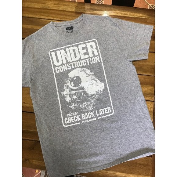 MAD Engine Other - STAR WARS DEATH STAR UNDER CONSTRUCTION T-SHIRT MEN'S SIZE L DISTRESSED